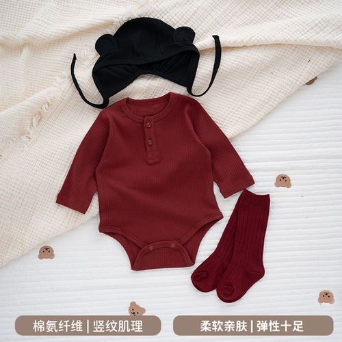 Baby Infant Spring and Summer Baby Diaper Pants Newborn Baby Red Hundred Days Full Moon Clothes Celebratory Long-Sleeved Triangle Harem Pants 
