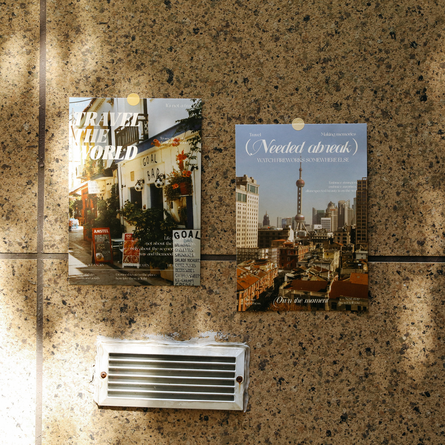 闲暇时光海报ins风大张街景复古艺术感店铺精致装饰贴画