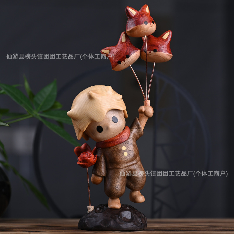 榉木玫瑰丸子治愈系木质拼木卡通可爱玩偶家居创意桌面摆件批发|undefined