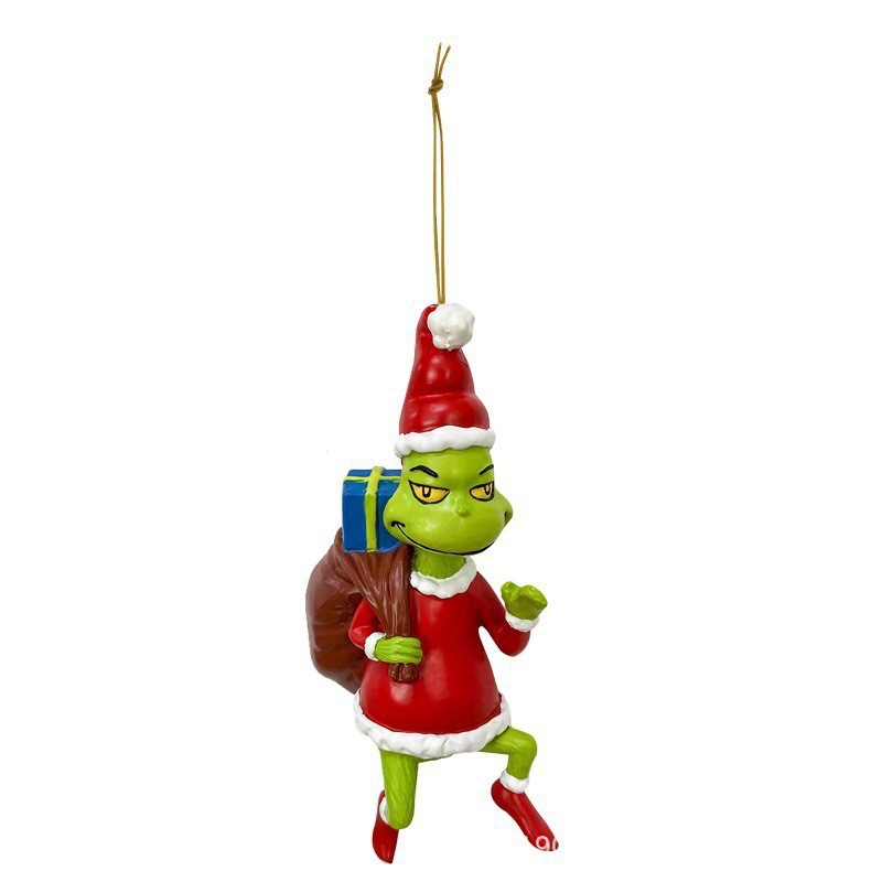 2023 nuevos productos monstruos de pelo verde decoración de Navidad colgante de dibujos animados colgante de árbol de Navidad decoración interior de automóviles de Navidad image 16