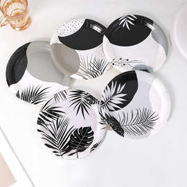 7寸简约风一次性派对纸盘节日装扮派对盘子 跨境派对纸盘厂家批发