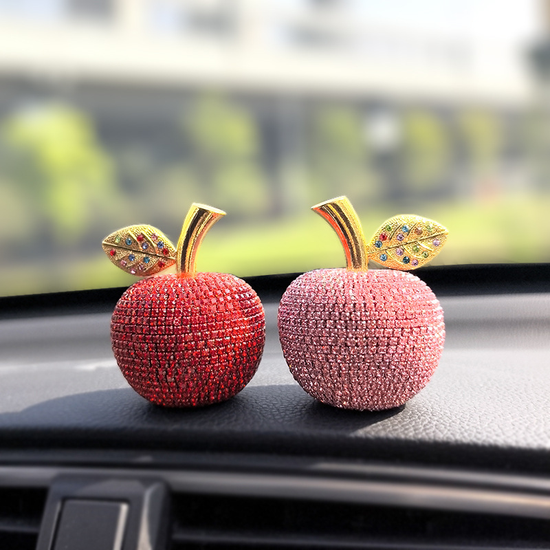 Cross-Border Crystal Apple Decoration Gift Safe Birthday Holiday Gift Car Car Creative Diamond Christmas Ornaments