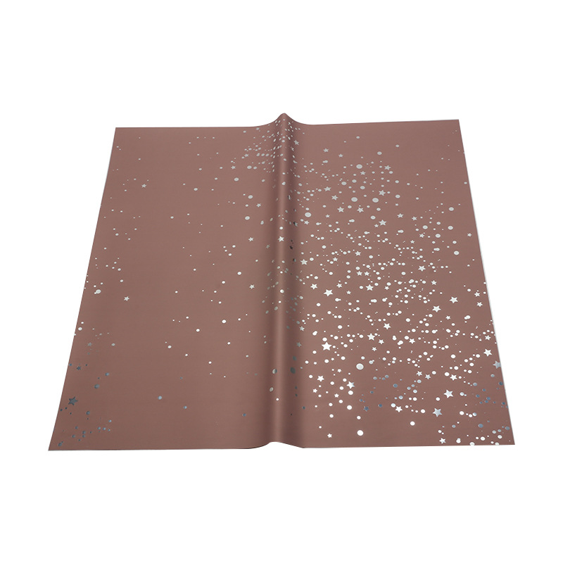 Huaxi Starry Sky Papel de envolver de flores Papel de envolver de plástico plateado caliente aluminizado Florería de bricolaje Material de floristería de alta calidad