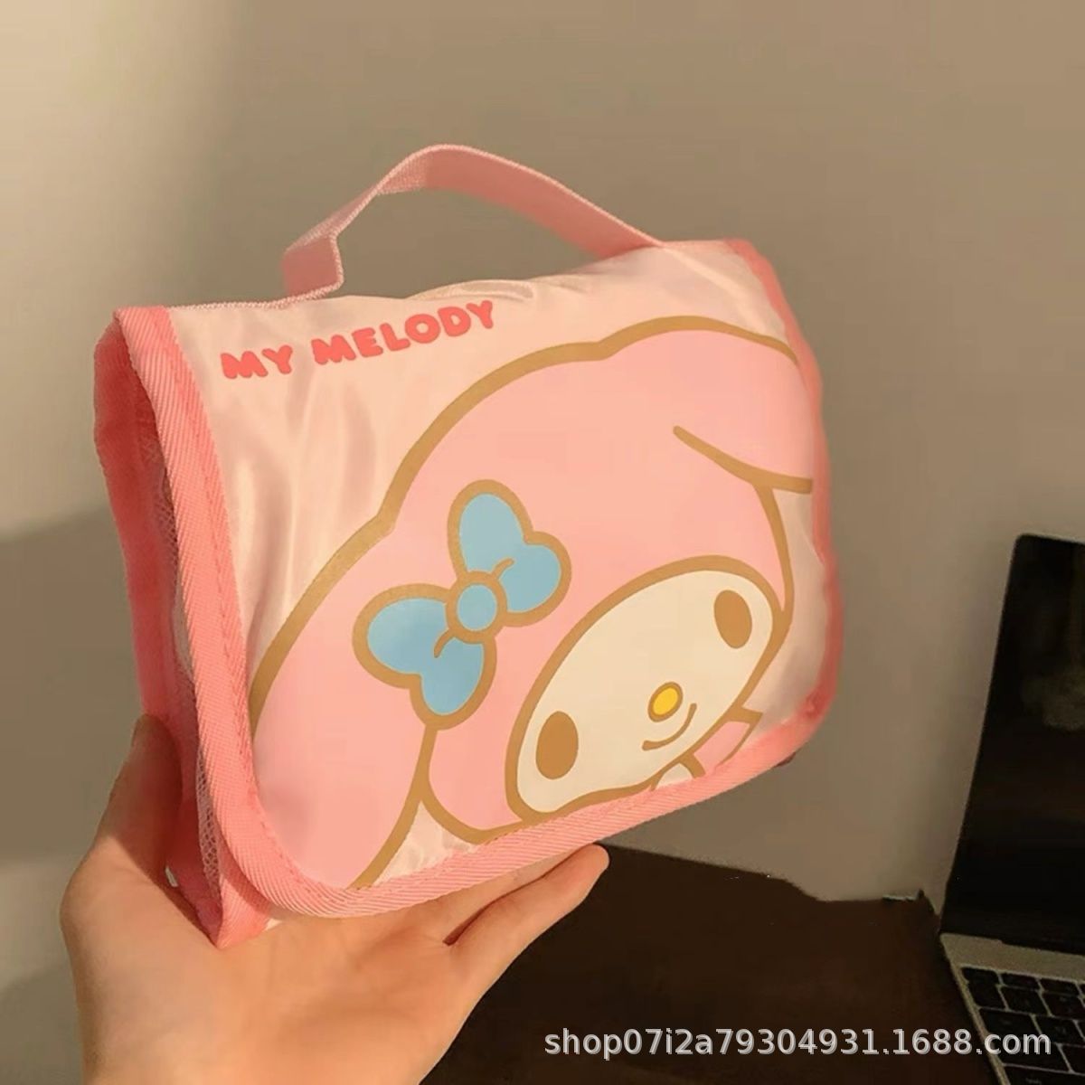 Kitty cat makeup bag for women, Japanese anime cute bag, multifunctional four-in-one portable travel toiletry storage bag