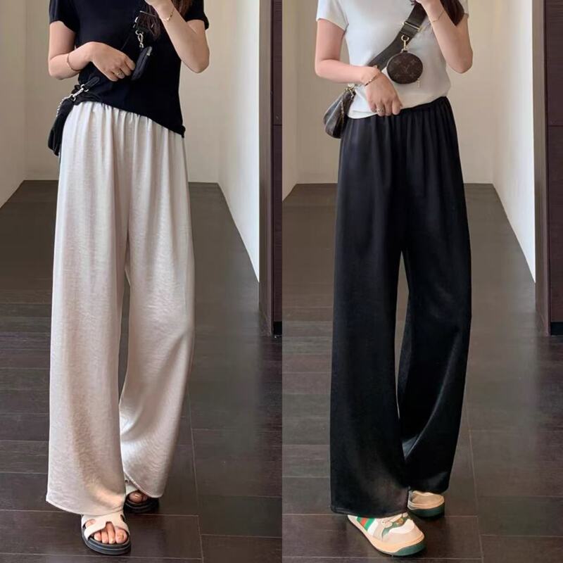 Summer Gods Pants Cool and Comfortable High Waist Slimming Elegant Straight Casual Wide Leg Pants Women's New L0402K