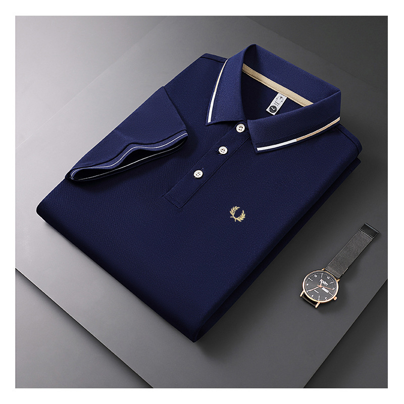 Navy blue embroidered yellow