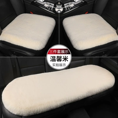 Universal seat cover – Fleece-Lined for Warmth - beige-thick-plush-1-single-seat-in-the-front-row