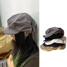贝雷帽八角帽大头百搭日系画家文艺云朵帽子女可折叠可调节废土风