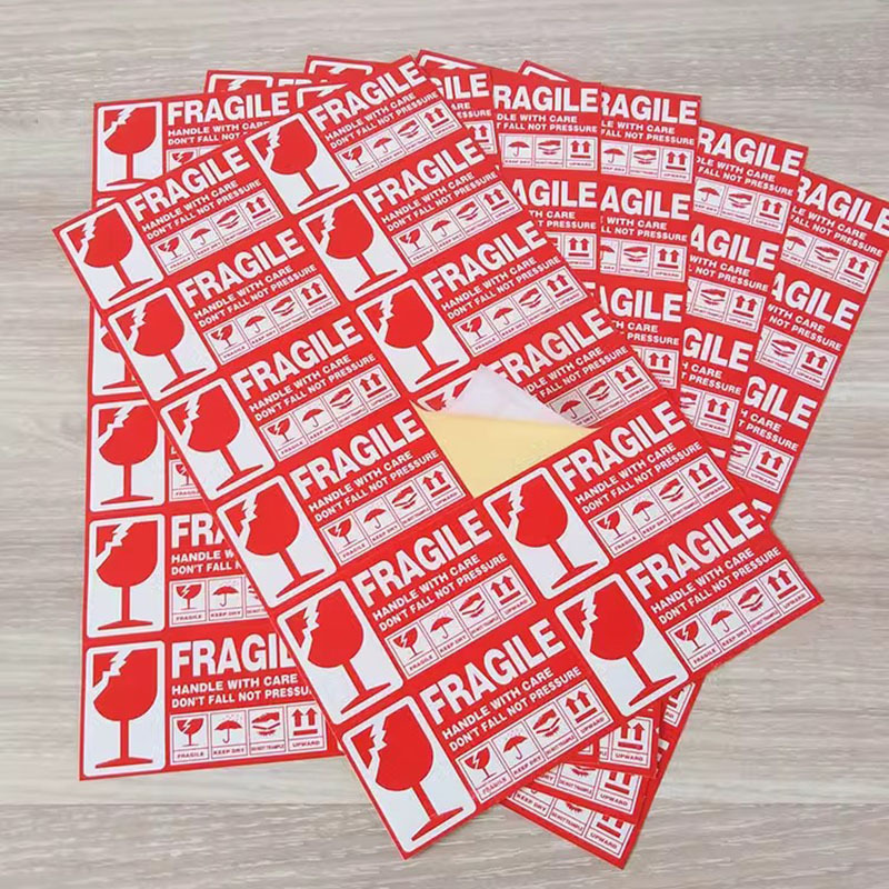 易碎品英文标签贴纸fragile标贴标识跨境国际物流发货不干胶唛头