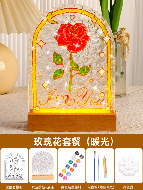 建国記念日手作りDIYガラス絵画ナイトライト手描き素材パッケージ愛国テーマイベント絵画クリエイティブギフト|undefined