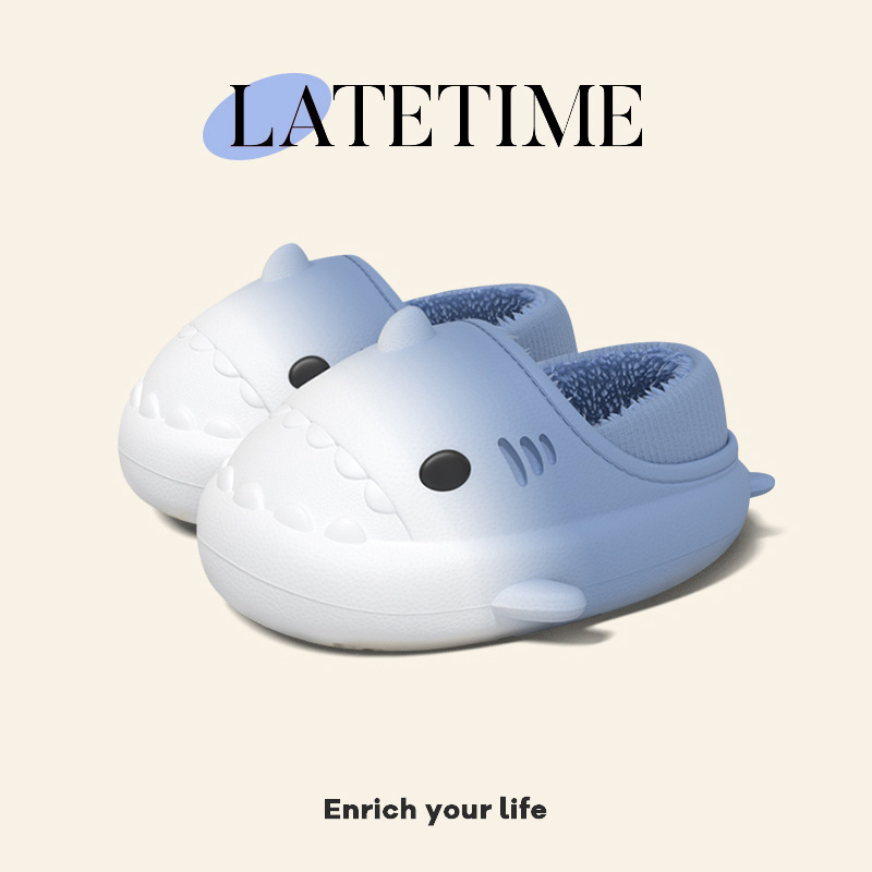 [Generation] gradient shark children's cotton slippers bag heel