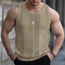 D 13735 Men's Slim Hollow Knit Vest ��ʿ�����ο���֯����