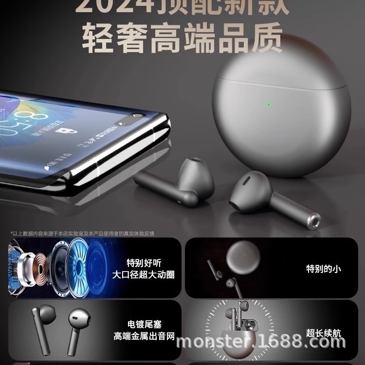 クロスボーダーbluetoothイヤホン無線半入耳長航続低遅延イヤホンは鴻蒙運動防水騒音低減をサポートします。|undefined