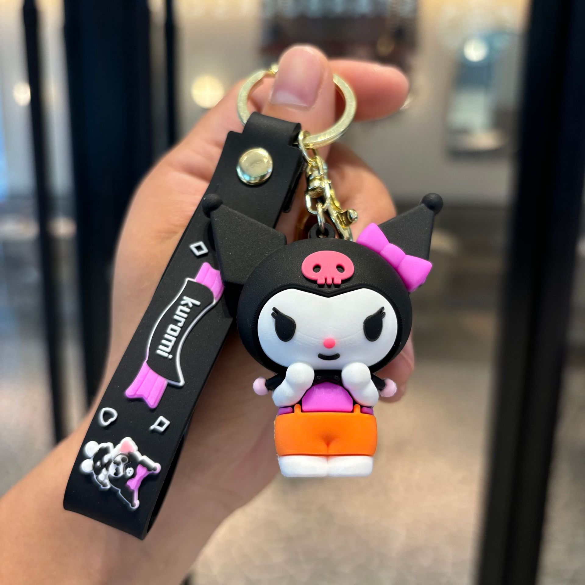 Sanlio colgante de llaver pareja encantadora Kuolomi muñeca llaverera para niños pequeños regalos llaverera