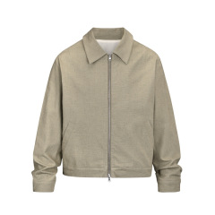 欧美高街ins 风同款亚麻夹克外套jacket