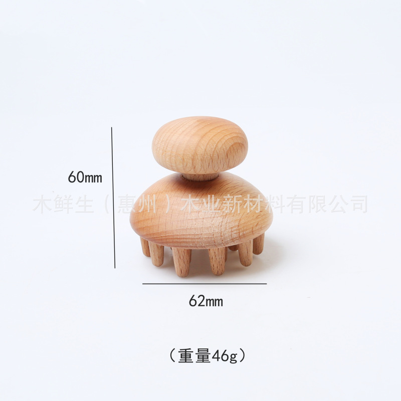 タコのケヤキの実木の頭のマッサージ櫛の経絡の頭皮のマッサージの爪の家庭用美容院の専用の頭のマッサージ|undefined
