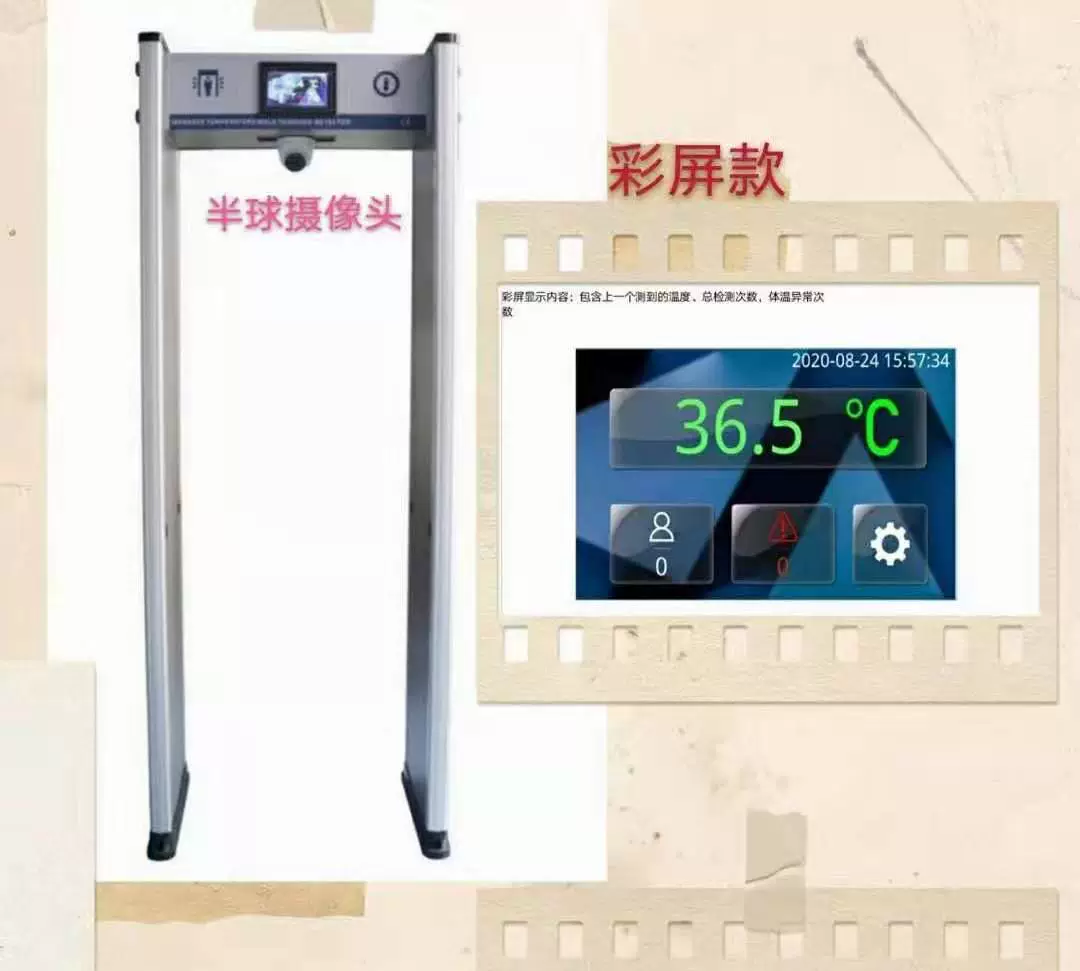 Дверь инфракрасного измерения температуры человеческого тела быстро проходит Обнаружение температуры тела дверной термометр Школьная фабрика проходит проверку безопасности