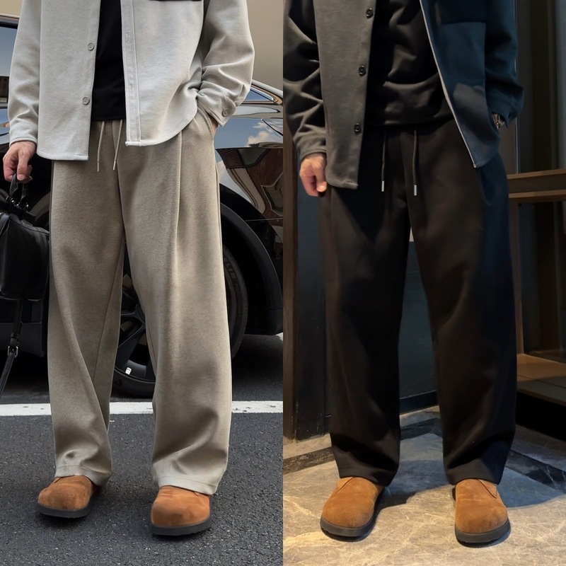 秋季新款韩系男士百搭弯刀裤时尚潮流美式休闲小众设计感长裤男|undefined