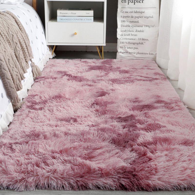 Alfombra mullida para dormitorio – tapete largo junto a la cama o sala, felpa suave, estilo acogedor