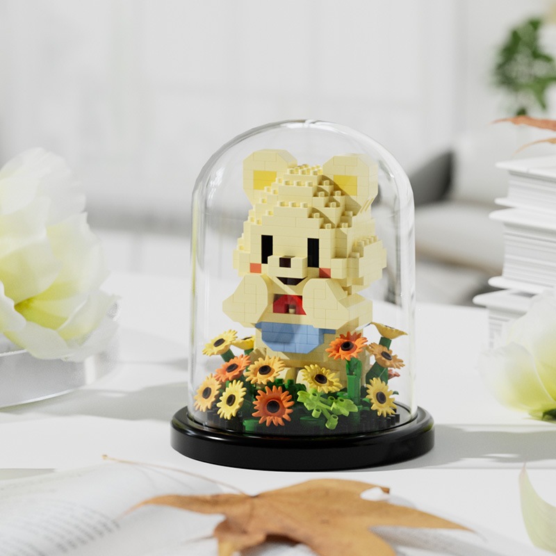 Chao Le Chuang 7345 - 7348 flores interestelares arco iris ramo de flores ensamblaje bloques de construcción juguetes para niños niñas rompecabezas adornos