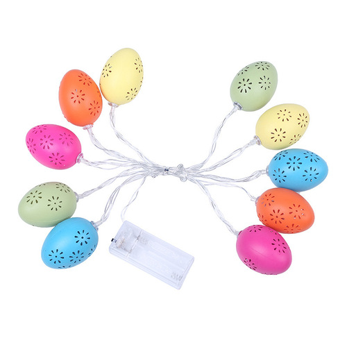  New Easter Decor Lamps LED Color Egg String Lattice Egg Cracked Egg Carrot Rabbit Lantern