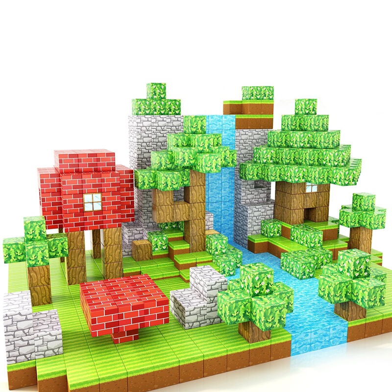 国境を越えたアマゾンマグネチックビル磁気ブロック積み木DIY知育玩具3d立体組み合わせ|undefined