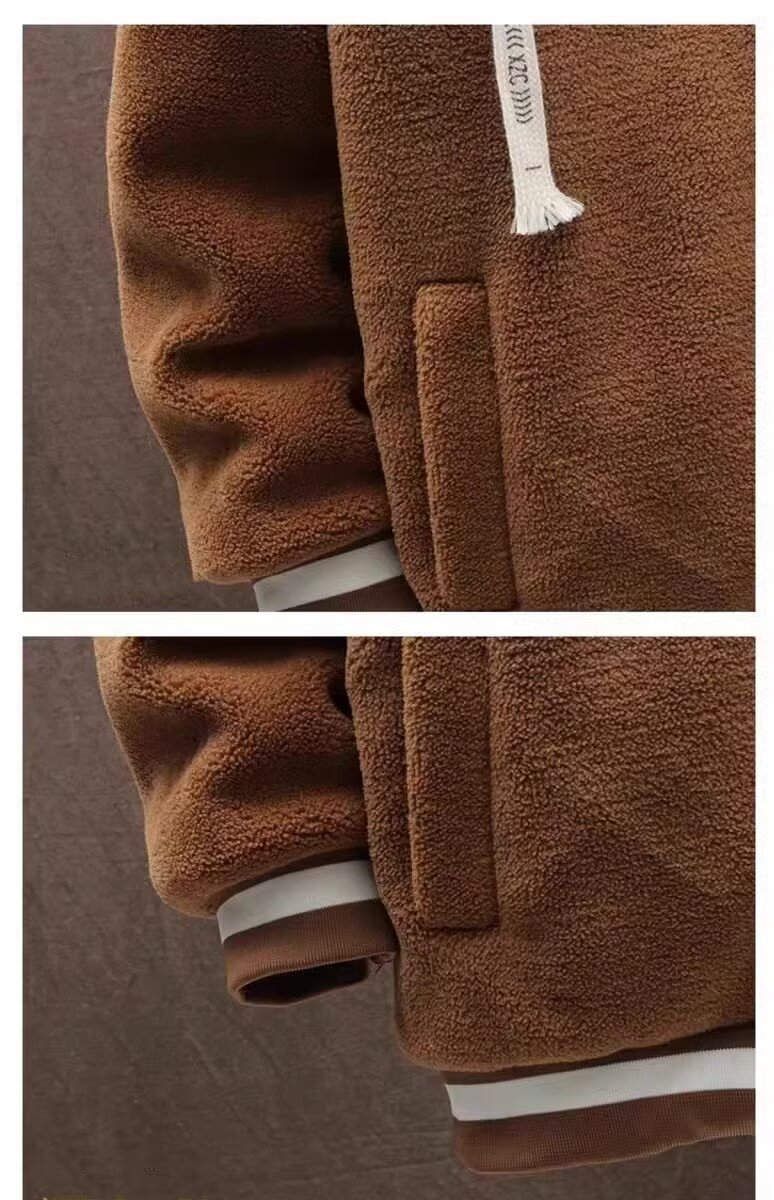 Herren Winterjacke Aus Lammfellimitat Casual Stil Für Herren_voghion.com