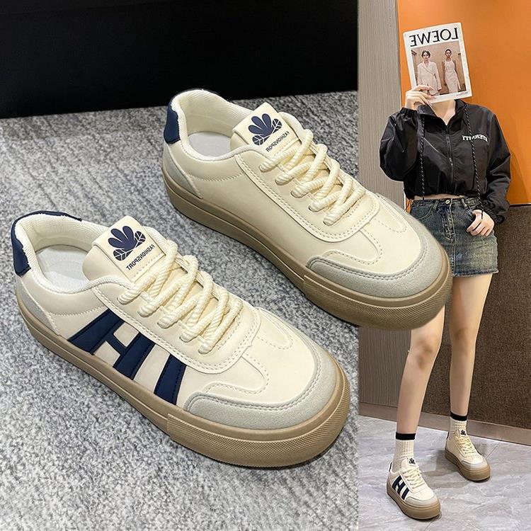 Niche Design Internet Celebrant sneaker Women's Spring and Autumn New Retro Trendy German Training Single-layer Shoes Thick Sole Breathable Student Sneakers