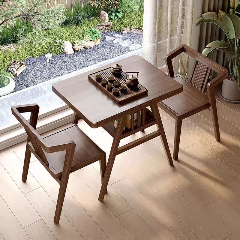 [고무나무] 원목 발코니 작은 티 테이블 싱글 테이블