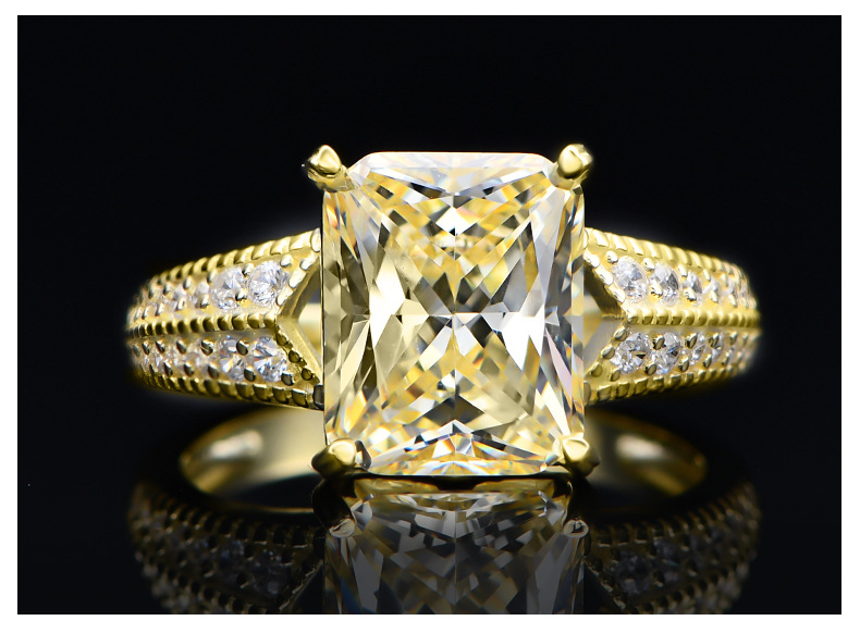 Fashion Geometric Sterling Silver Inlay Zircon Rings 1 Piece