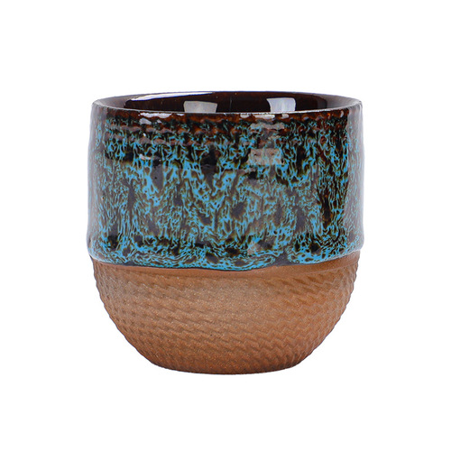 创意日式窑变浓缩咖啡杯创意流釉主人杯粗陶复古品茗杯拉花陶瓷杯