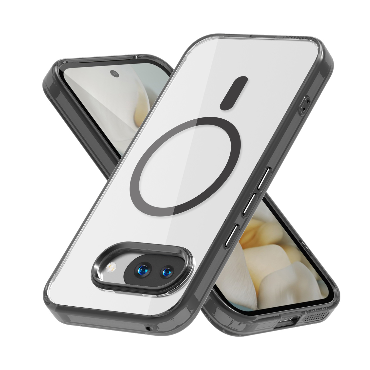 Funda magnética de color hielo para Google Pixel 9A, compatible con carga, semitransparente, anticaída, para comercio exterior