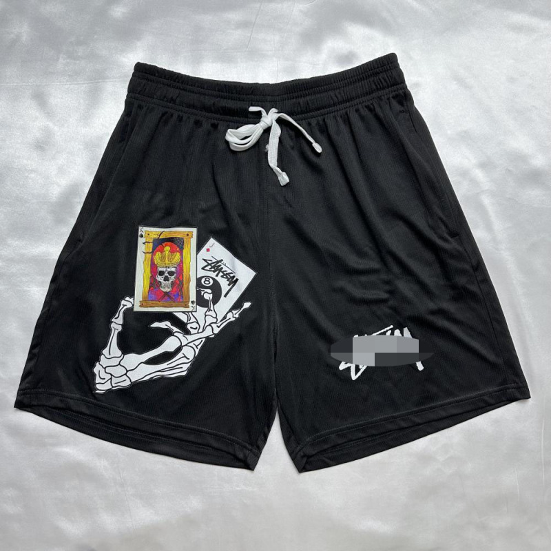 Stüssy Stussy Skull Poker Print Mesh Shorts American Street Fashion Brand Loose Breathable Sports Casual