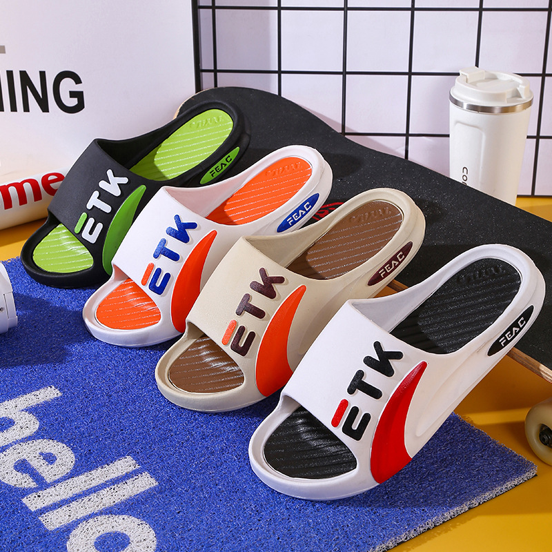 Zapatillas de hombre verano para salir y usar en el hogar para baño antideslizante con suela gruesa zapatillas casuales de hombre