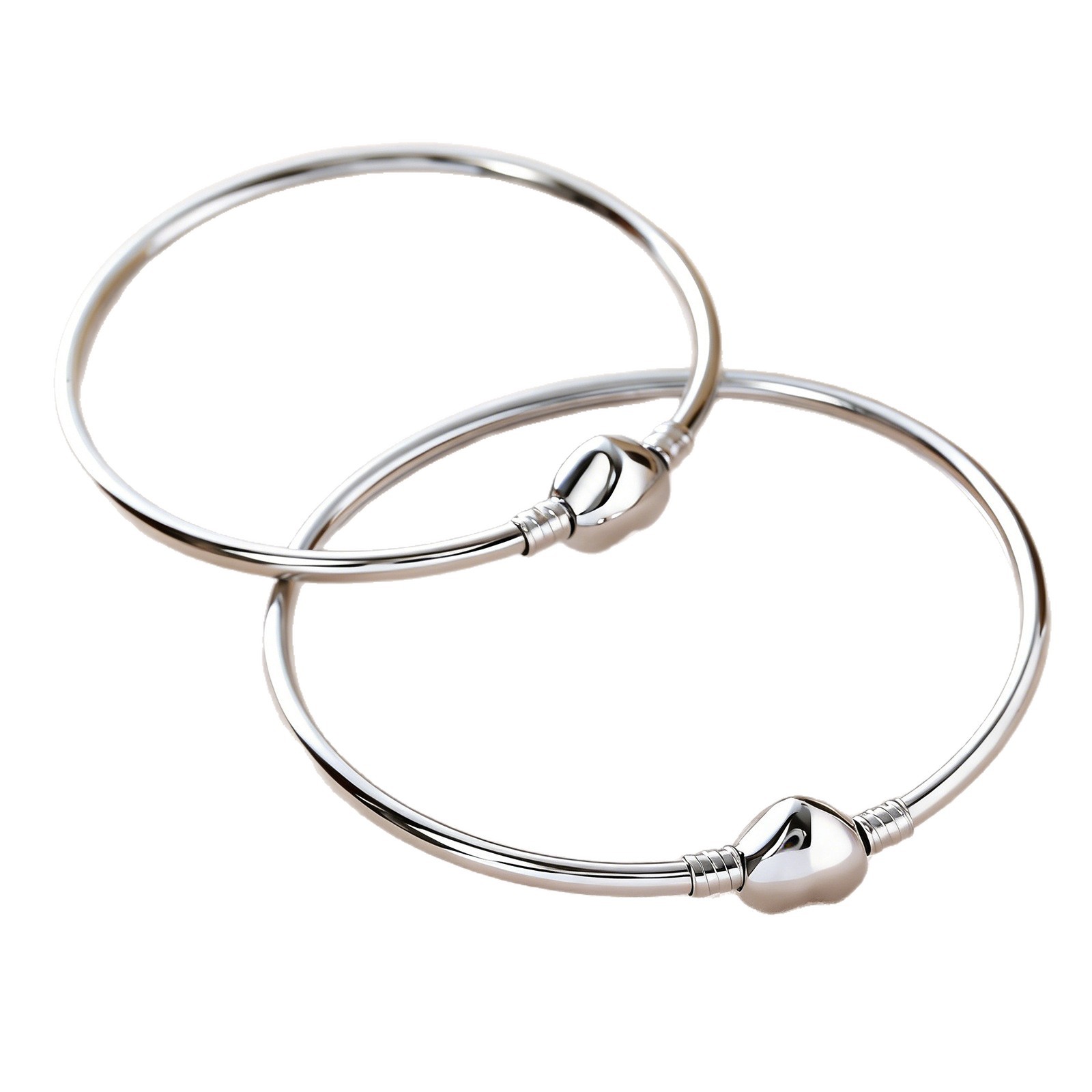 Tirante laterale a forma di cuore liscio in acciaio inossidabile transfrontaliero, semplice e versatile, catena a serpente regolabile fai da te_voghion.com