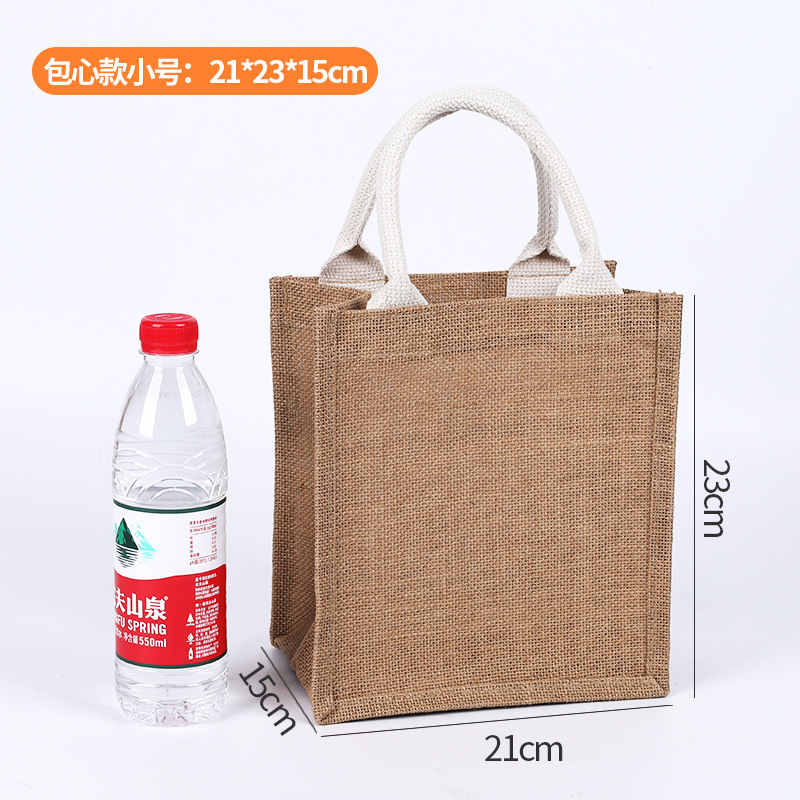 Muji bolso de lino en stock al por mayor bolsa de lino regalo bricolaje pintado a mano bolsa de yute personalización