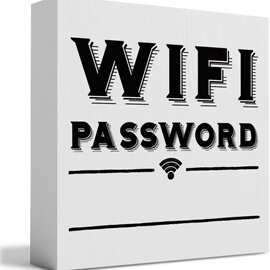 亚马逊热销WiFi标志摆件咖啡厅酒店前台桌面装饰木质展示木盒摆饰