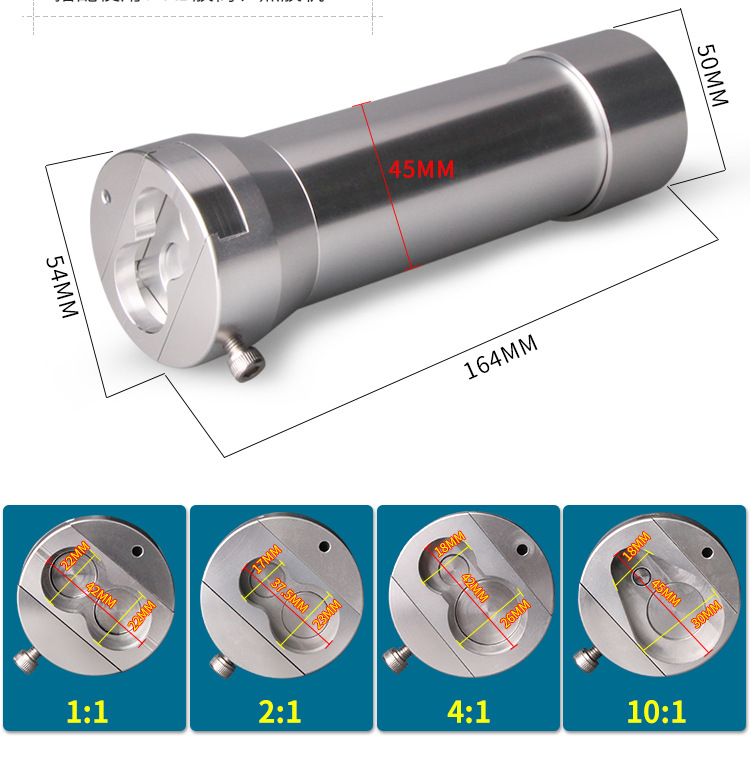 50ml pneumatic glue gun glue pusher ratio optional two-component flashlight automatic dispensing tool aluminum alloy material