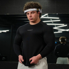 YOUNGLA美式男士长袖T恤秋季新款健美运动健身速干透气弹力紧身衣