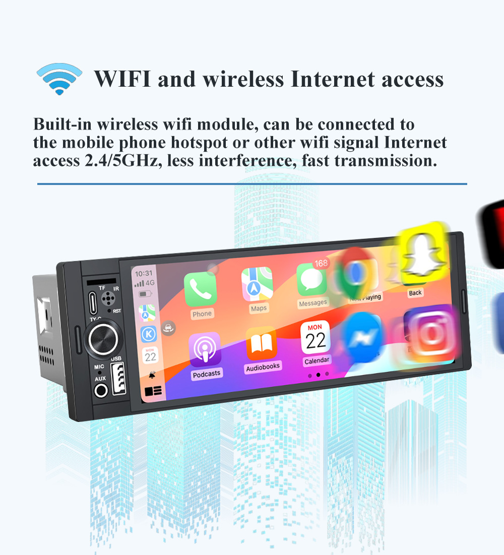 6.36inch General Motors Central Control Display Screen Car Navigation System All-In-One Gps Navigation Wireless Carplay