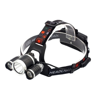 Wholesale 3-head T6 plastic strong light headlight led rechargeable mountaineering Camping Fishing headlight outdoor head flashlight