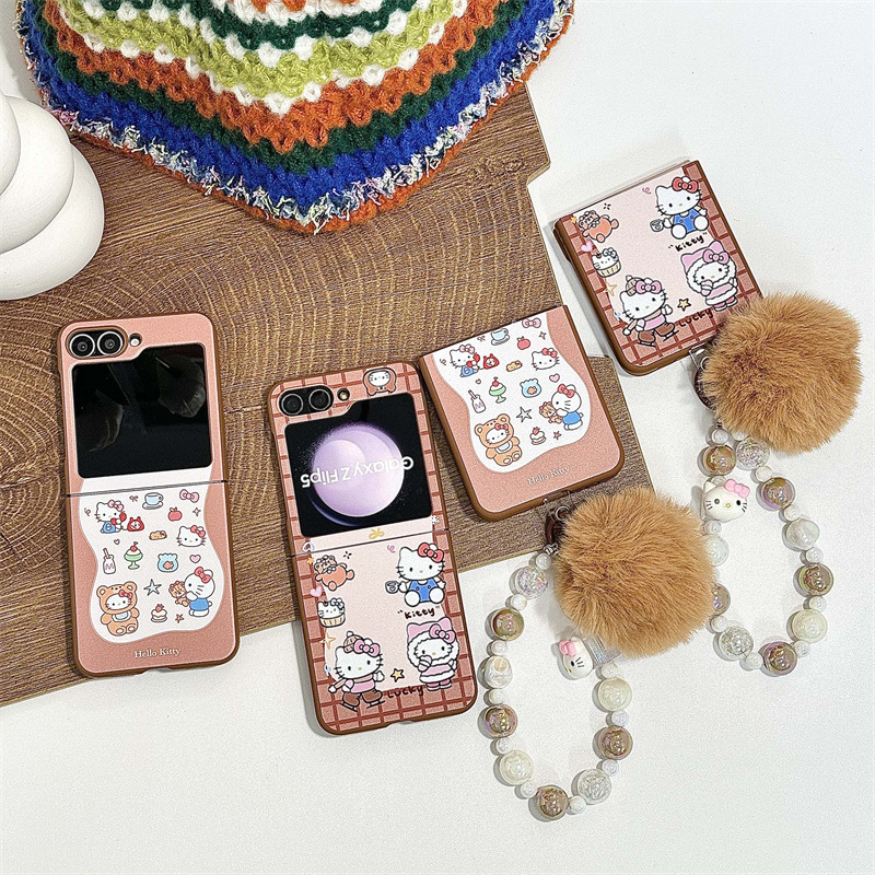 Ins Autumn and Winter Brown Suitable for Samsung Zflip8 Mobile Phone Case New Zflip7 Skin-Feel Hard Case Zflip6 Hard Case Z5