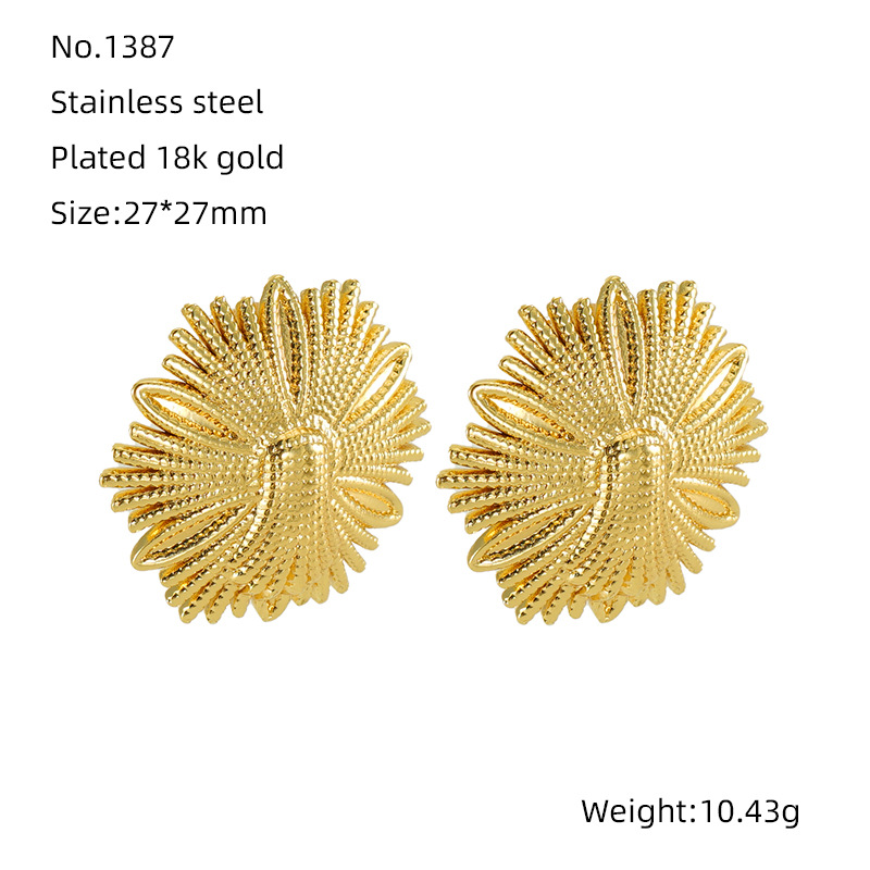 Pendientes de abeja de flores de diseño de moda de acero inoxidable europeo y americano transfronterizo Pendientes de todo fósforo de temperamento retro de acero de titanio