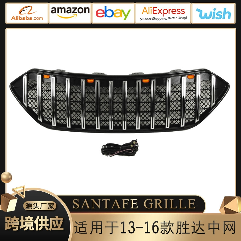 Для 2013-2016 Hyundai Santafe Grille переоборудованный передний бампер с лампой