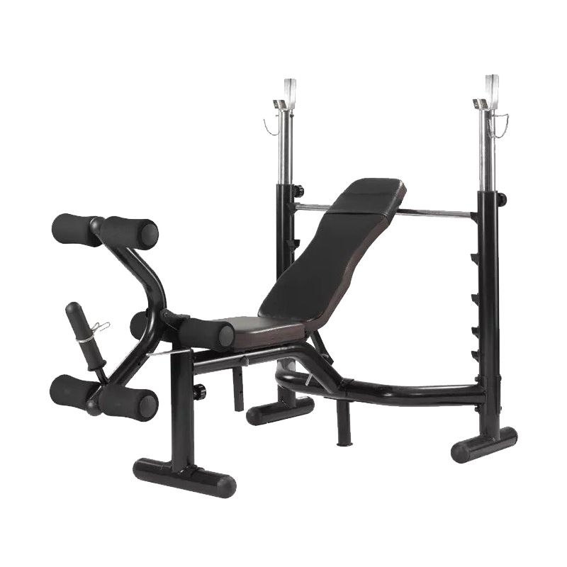 Rack comercial para press de banca con barra, equipo de fitness, banco para abdominales, banco de pesas, banco para mancuernas, equipo de entrenamiento integral para clubes.