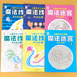 Magic Lines Magic Maze Digital Line Drawing Book Magic Line Children's Concentration Training Puzzle Game Book