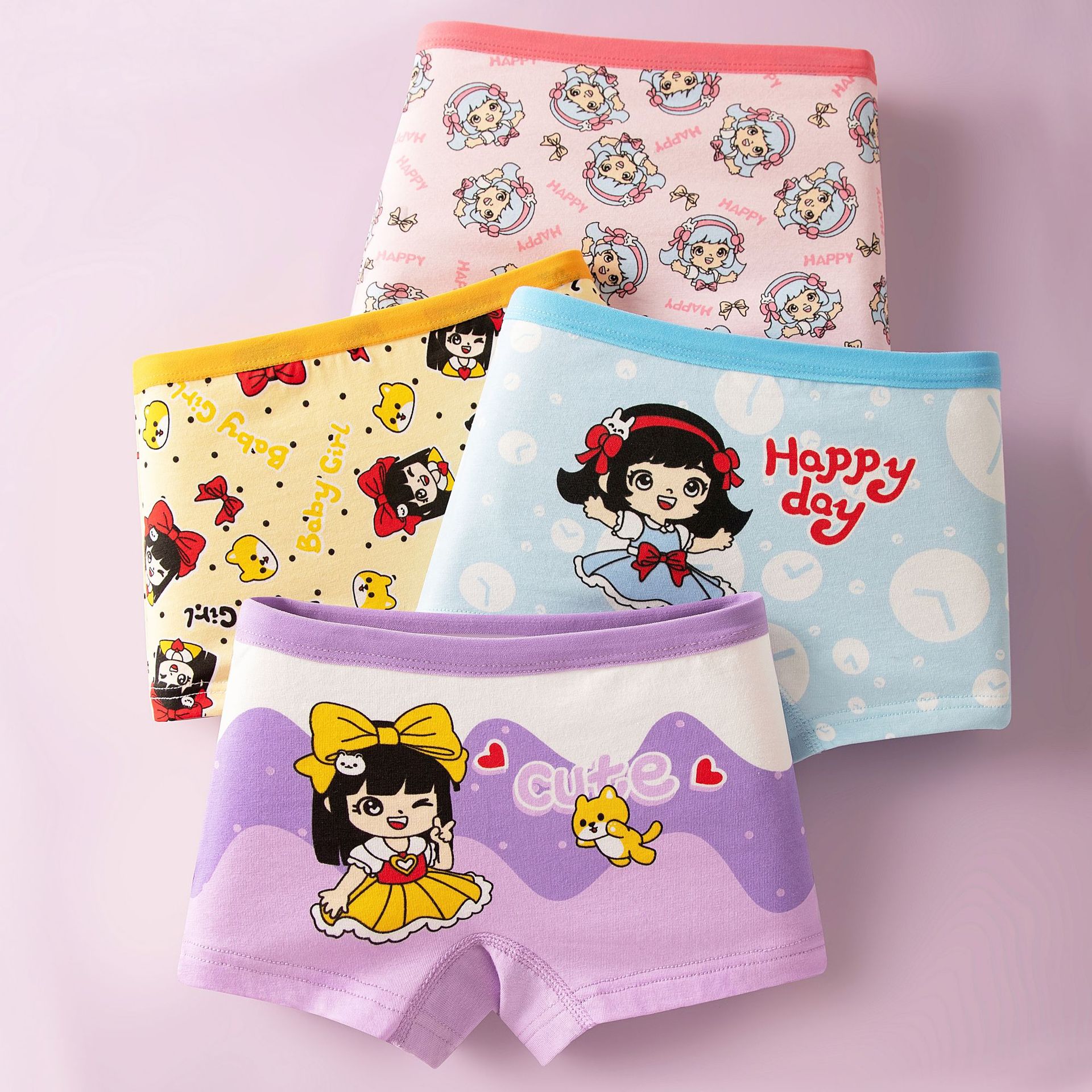 Ropa interior fina de verano para niñas, calzoncillos bóxer de algodón, ropa interior pequeña para niñas, pantalones cortos de algodón para niños medianos y grandes, calzoncillos bóxer.