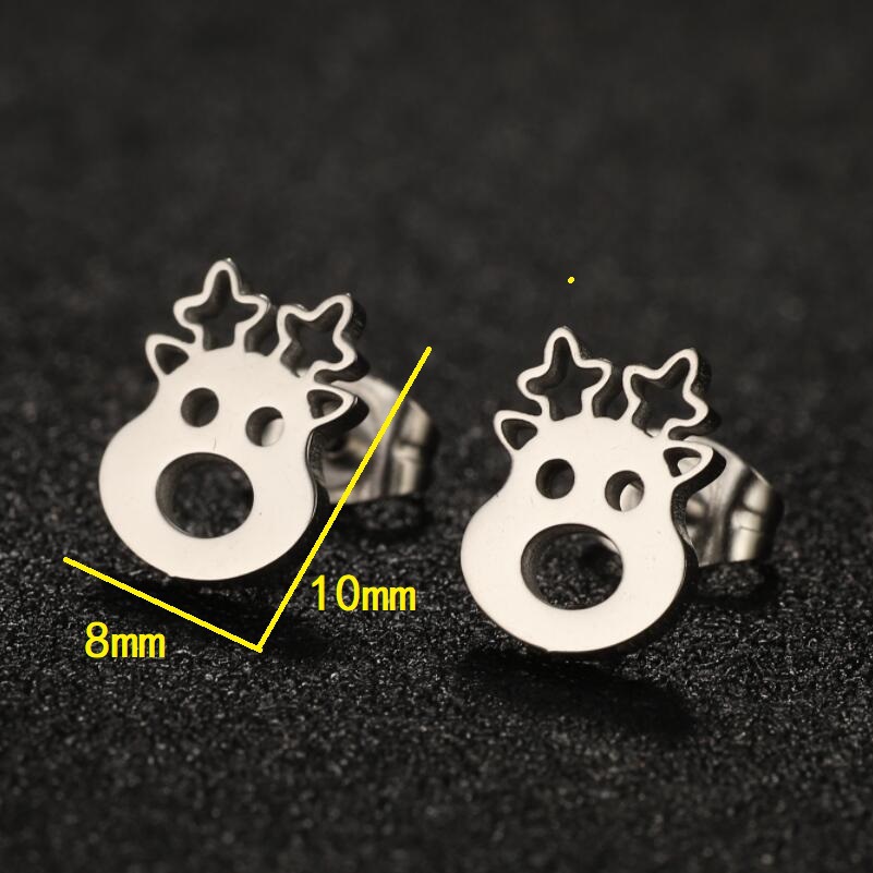 316 Stainless Steel Ear Needle Material 18K Gold, Real Gold Plated Plating Material PVD Coated 18K Gold Real Gold Plated Animal 304 Stainless Steel Waterproof Non Tarnish Ear Studs