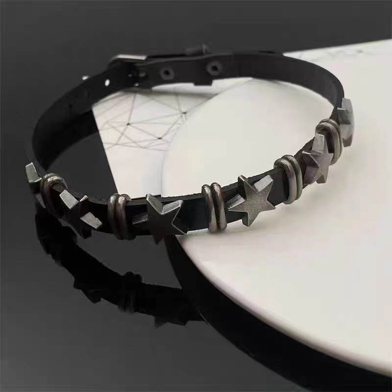 Cool Style Star Pu Leather Alloy Plating Women's Bracelets Necklace display picture 5