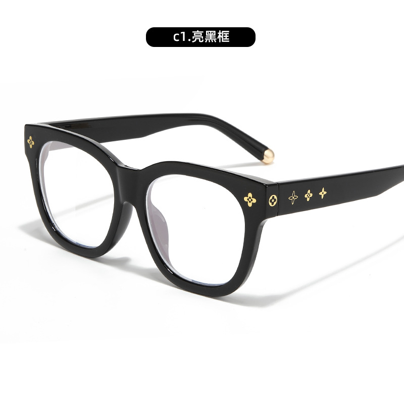 Moda y moda con gafas, marco de gafas, anti-luz azul, modelo de celebridad de Internet, estudiante de cuello blanco, transmisión en vivo simple, marco grande